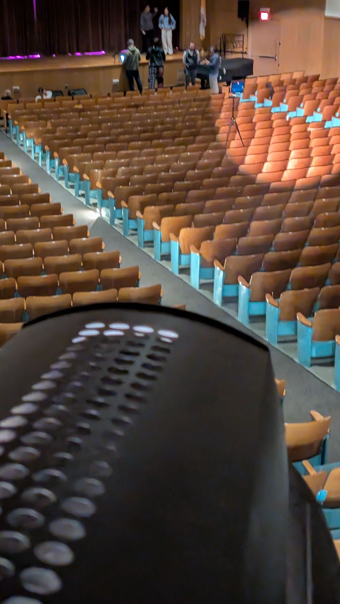 A followspot being tested