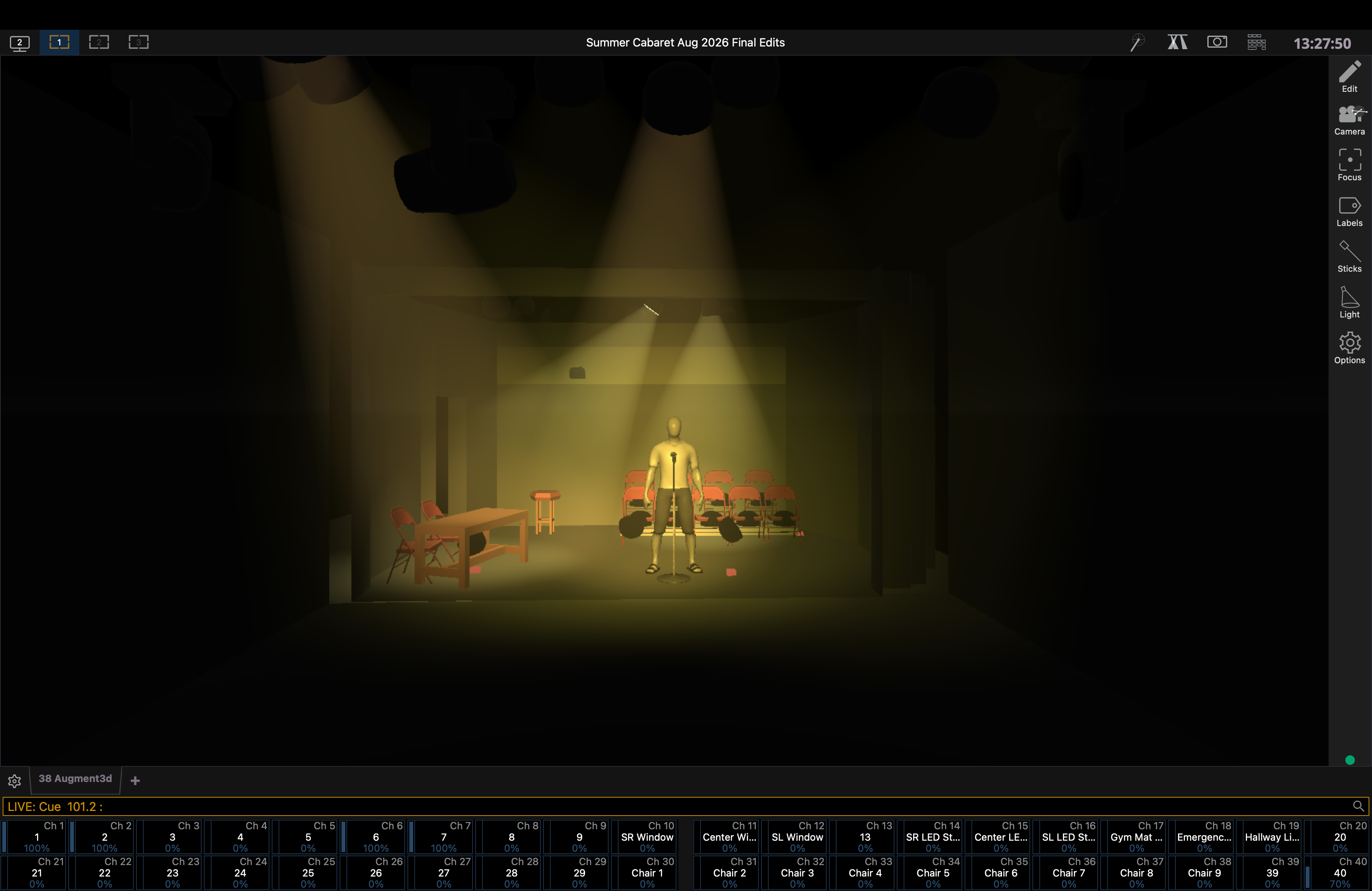 A screenshot of an Augment3d model of the Old Hose House theater