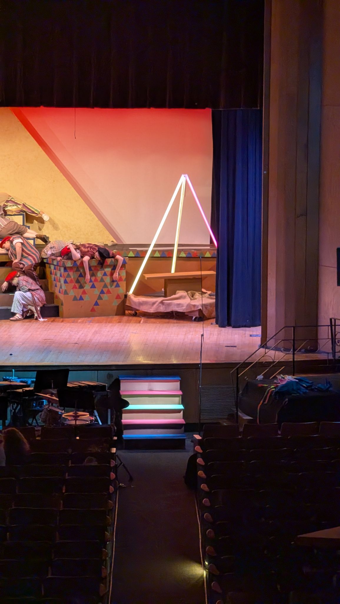 A finished pyramid/s from Joseph and the Amazing Technicolor Dreamcoat