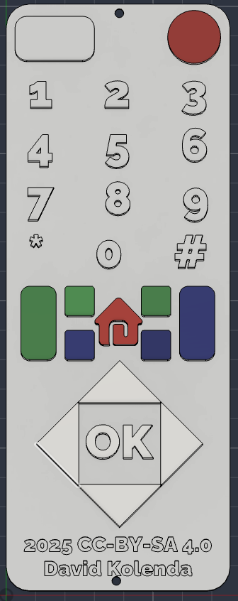A screenshot of a model for a faceplate for the remote. It does not allow the actor to control the remote